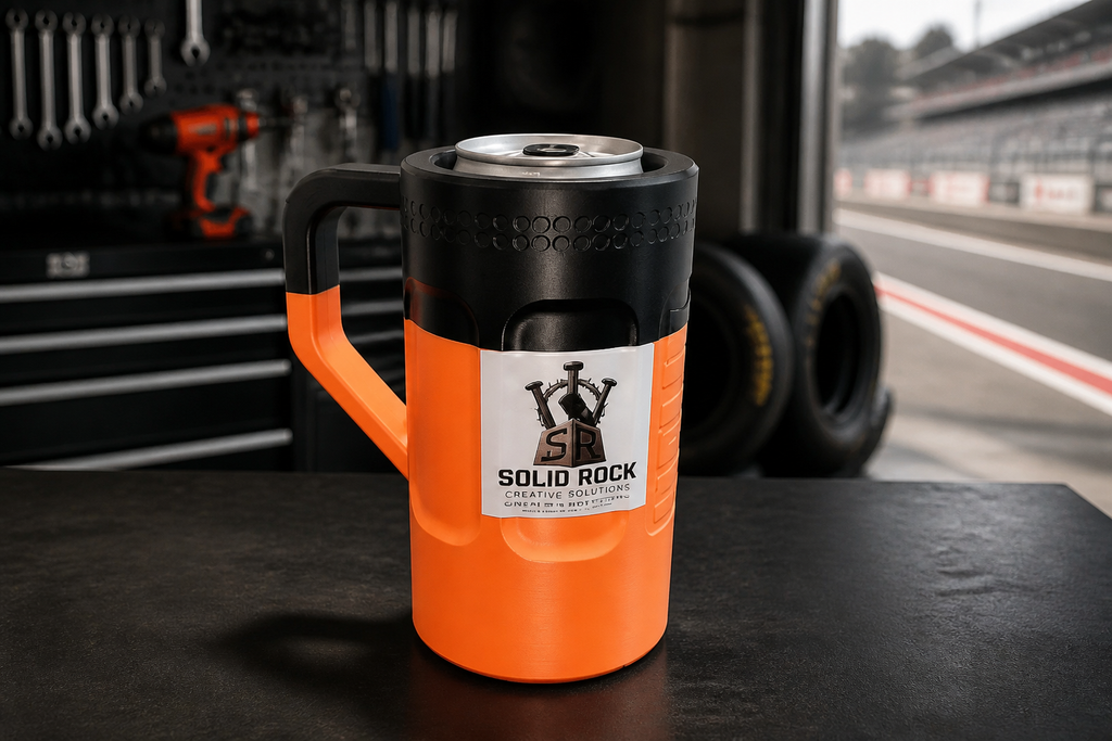 16oz Can Koozie Mug | Heavy Duty 3D Printed Can Holder Mug | Bold Two Tone Design