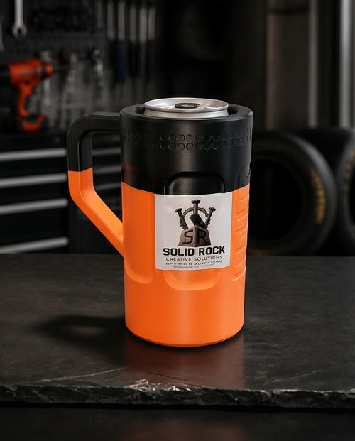 16oz Can Koozie Mug | Heavy Duty 3D Printed Can Holder Mug | Bold Two Tone Design