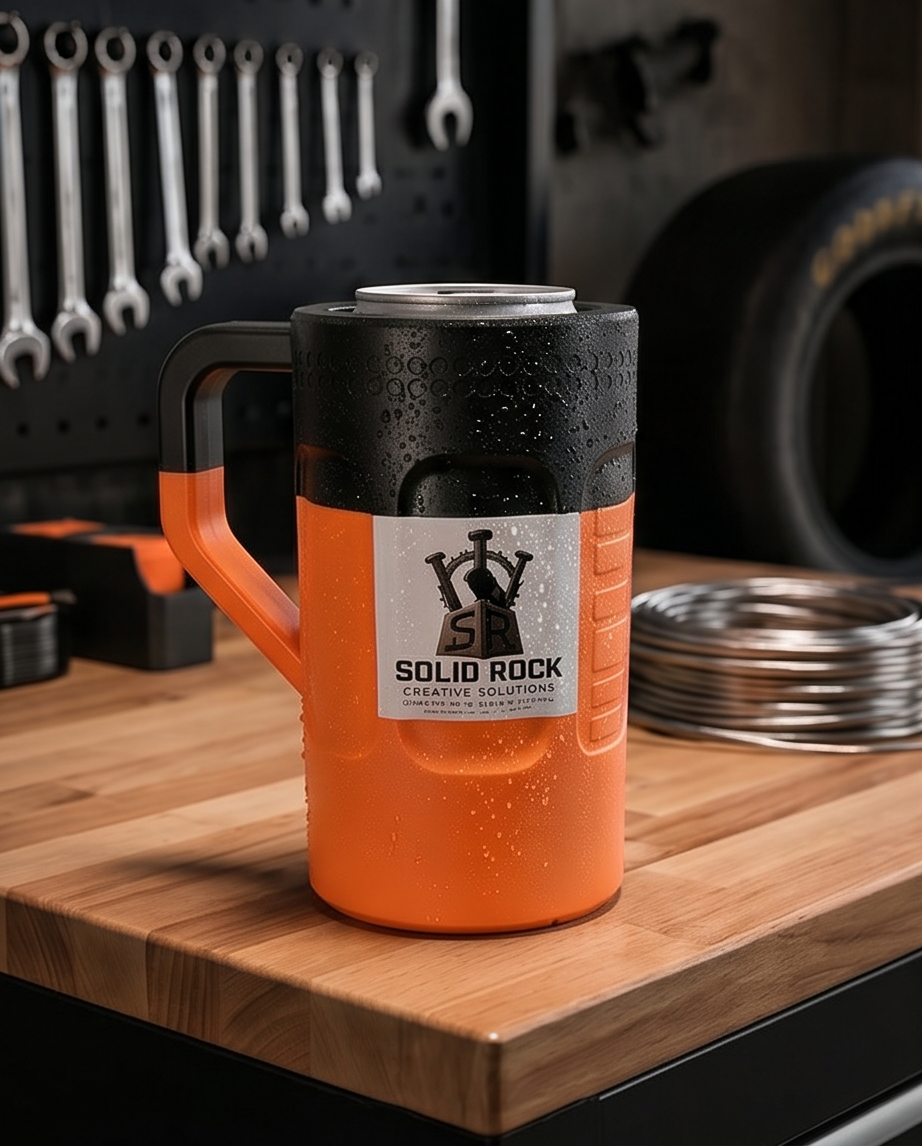 16oz Can Koozie Mug | Heavy Duty 3D Printed Can Holder Mug | Bold Two Tone Design