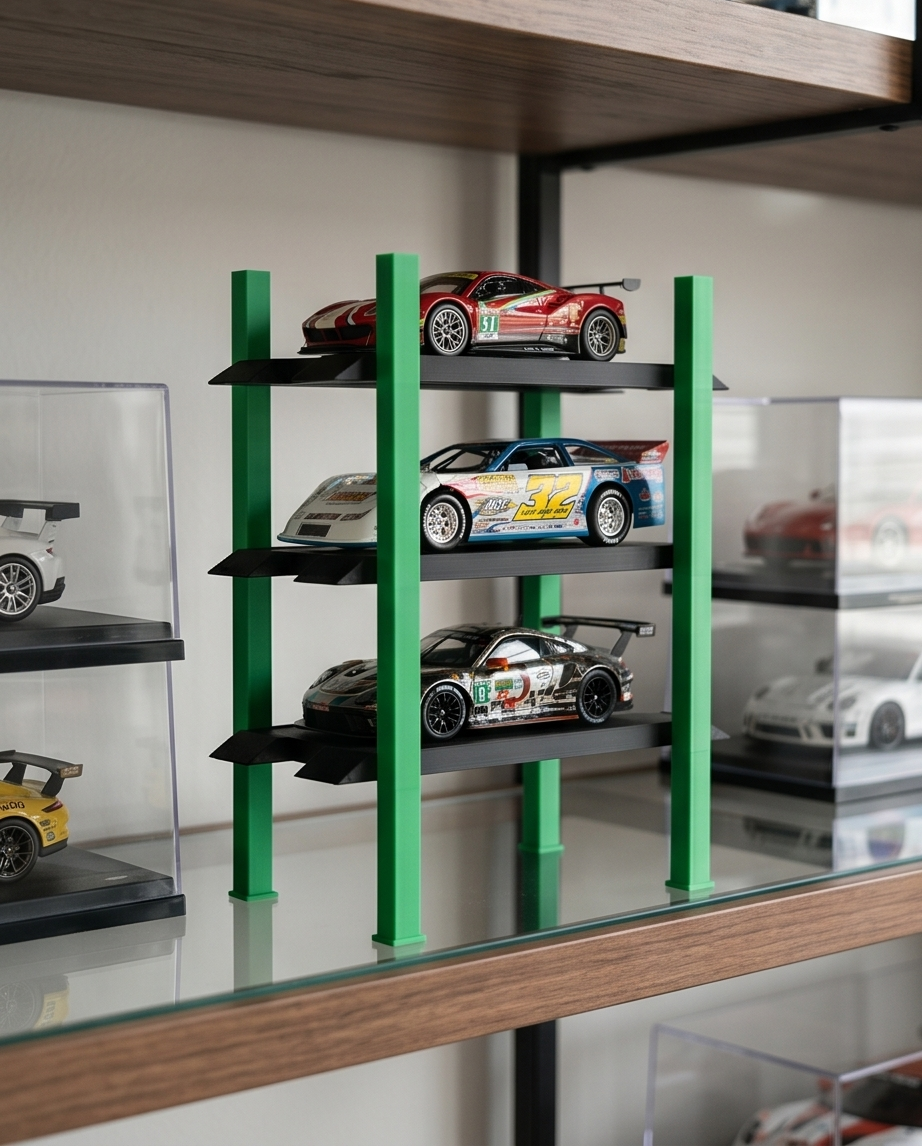 3-Tier 4-Post Lift Display Stand | 1:24 Scale Die-Cast Cars