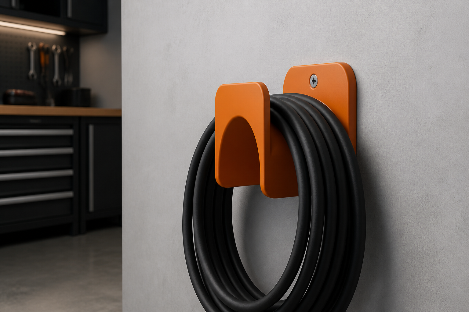 Heavy Duty Wall Mount Air Hose & Electrical Cord Holder | Garage Organizer