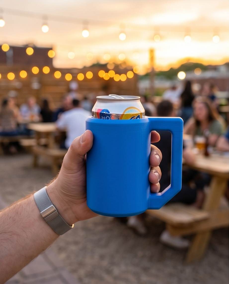 12oz Can Koozie Mug | 3D Printed Can Holder Mug | Bold & Colorful